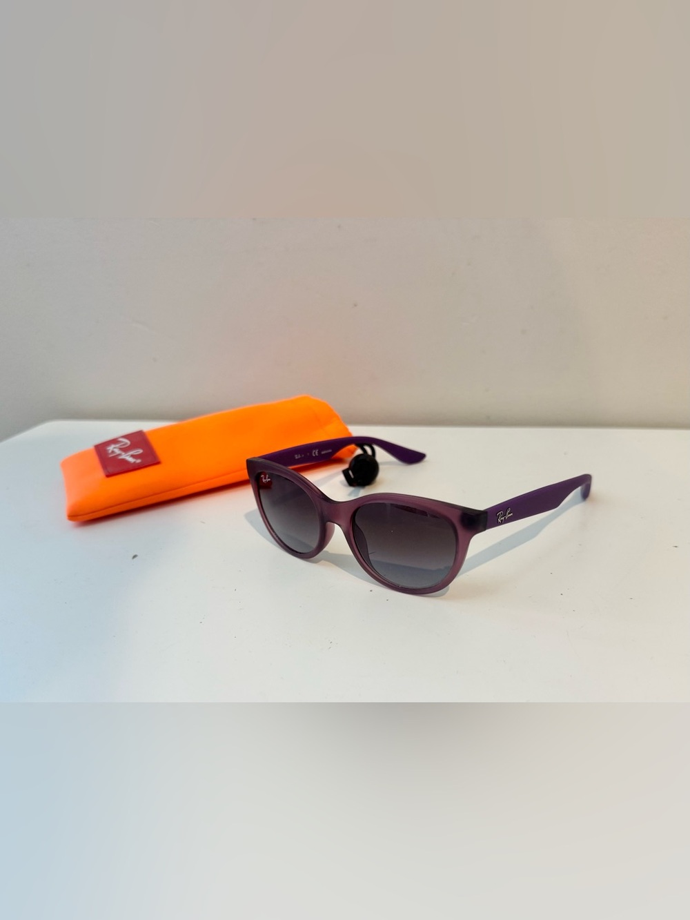 Ray-Ban Child Sunglasses Havana Frame, Dark Brown Gradient Lenses, 46MM, Purple